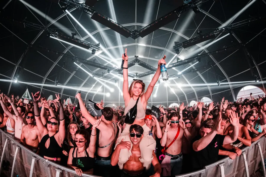 Crowd inside the main tent